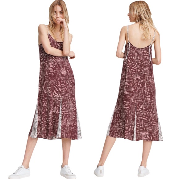 rag & bone Dresses & Skirts - Rag and Bone Dirdre Polka Dot Midi Dress Wine L